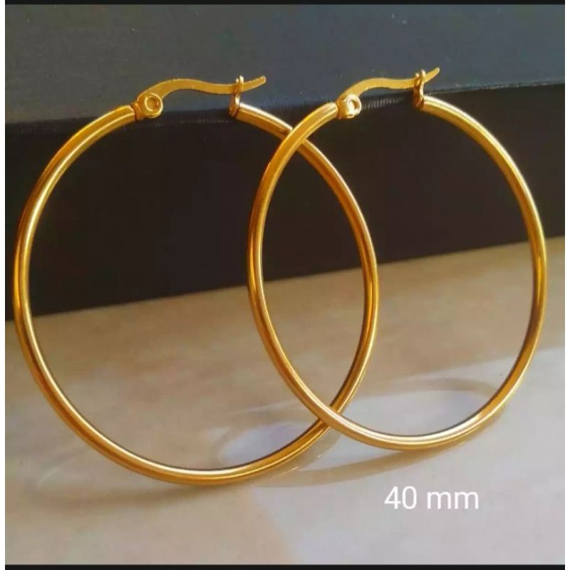 Anting bulat titanium hoop wanita korean style/ Anting bulat titanium