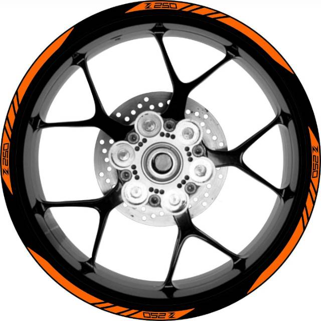 Stiker velg motor kawasaki Z250 uk velg 17inch.