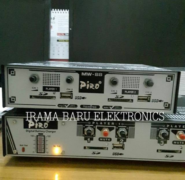 (NON COD) Ampli Walet Piro MW 89 New dengan 3 USB Player dan 8 Channel