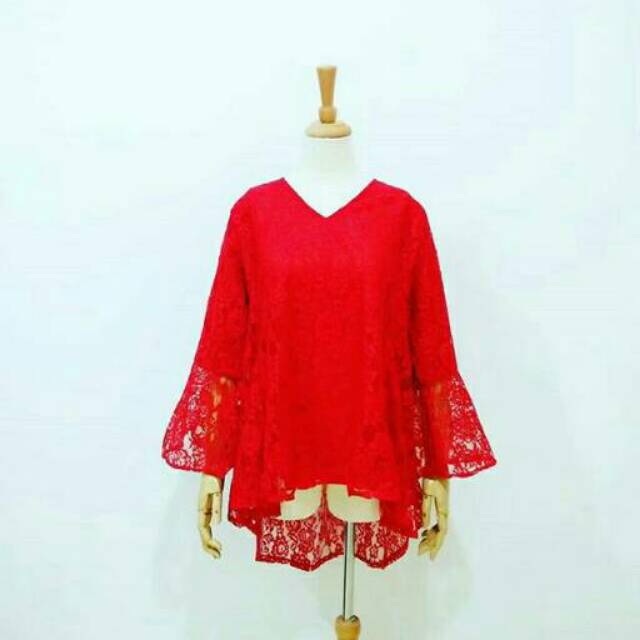 Baju Kebaya Sabrina Modern Atasan Brukat Brokat Lace Wisuda Kondangan Pesta Muslim Nina