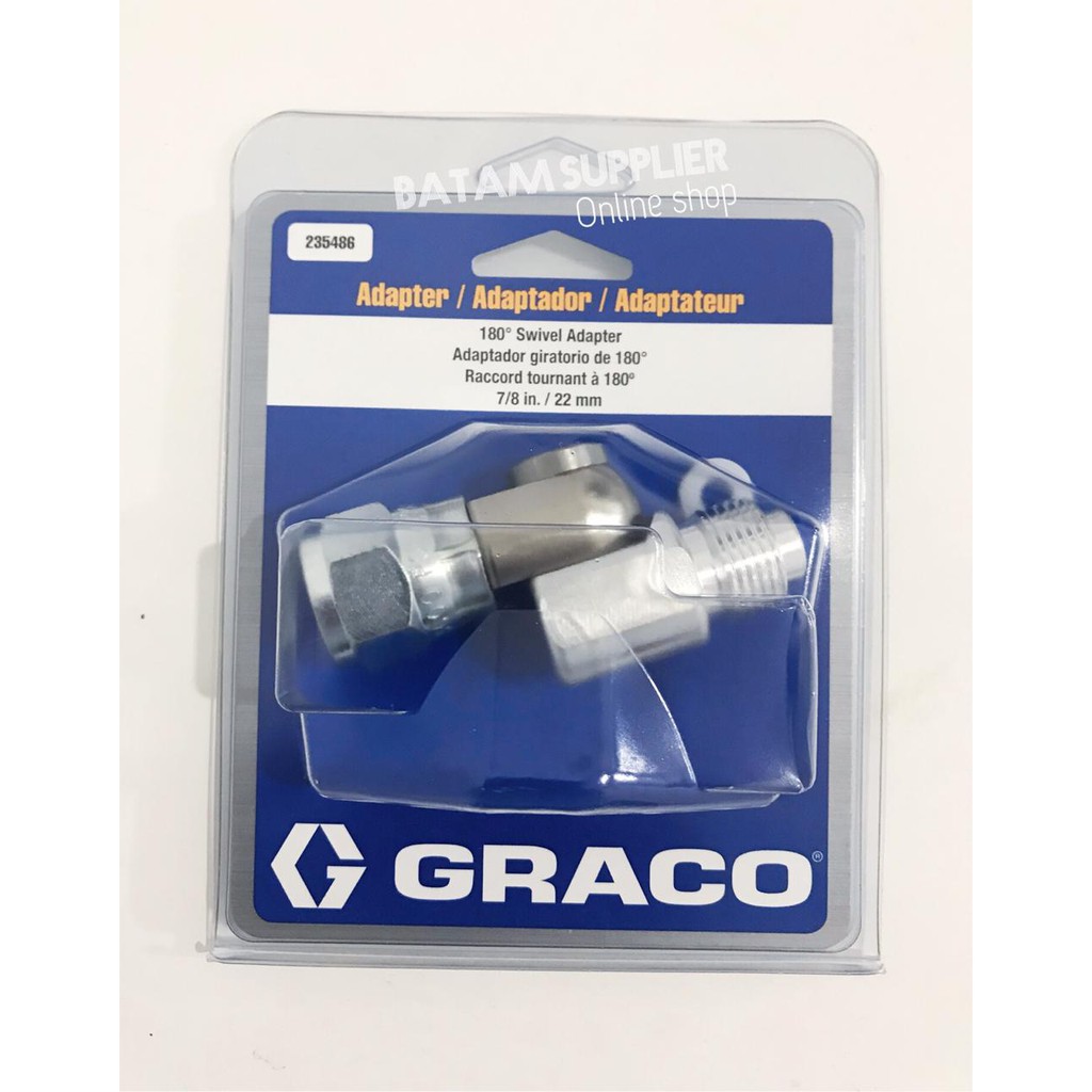 Jual Graco 235486 180 Degree Angle Spray Gun Swivel Adapter 7/8" (22mm