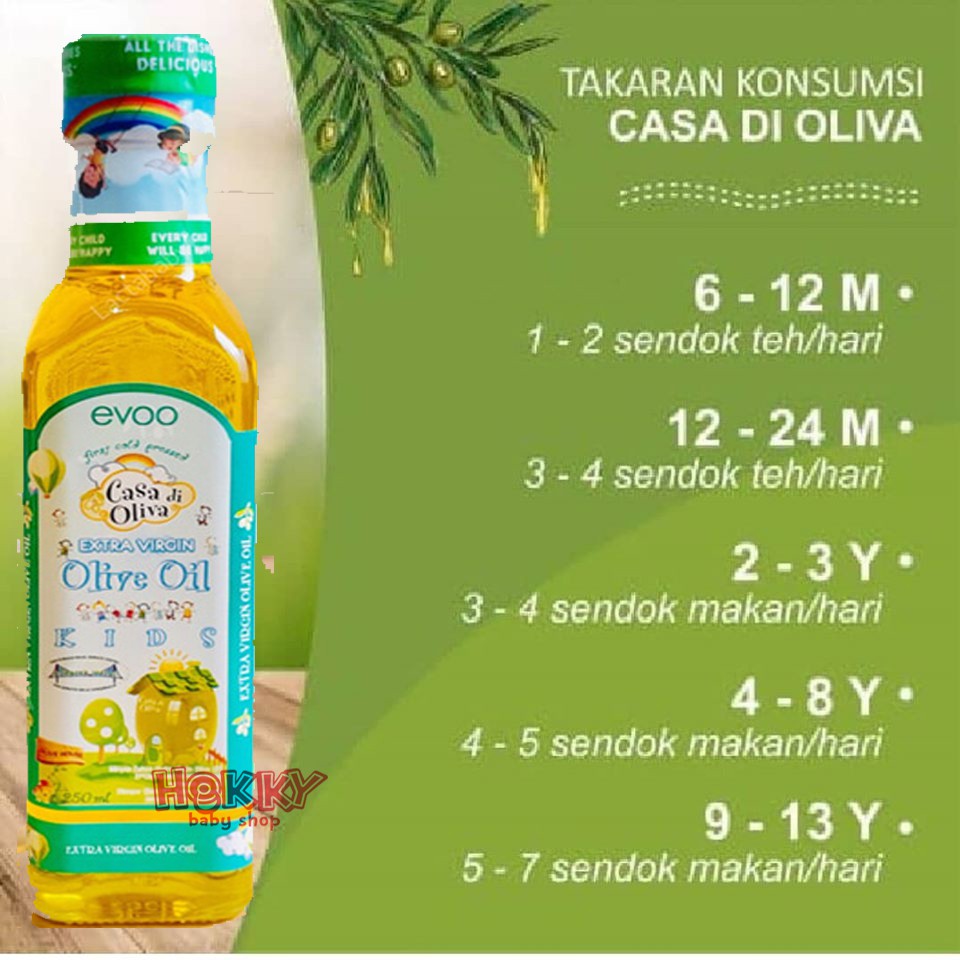 Minyak Zaitun 250ml Evoo Baby and Kids Casa di Oliva Extra Virgin Olive Oil For Kids