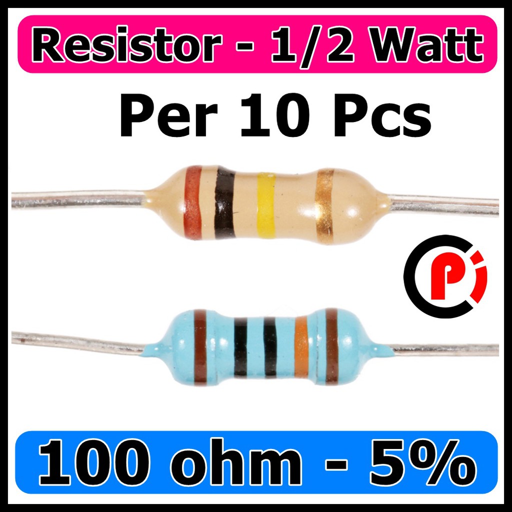 Resistor 10 Pcs 100 Ohm 5% 1/2W Resistor Carbon Film