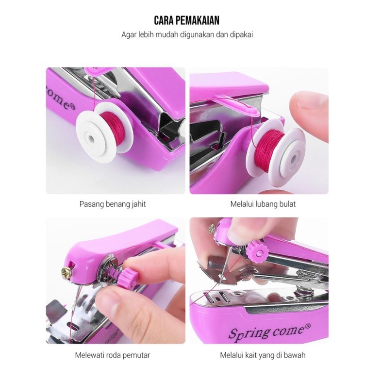 PA Mesin Jahit Portable Mini Mesin Jahit Tangan Spring Come Mini Sewing Kit Stapless Mesin Jahit Tangan Spring Come - SS159