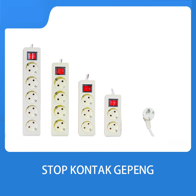 STOP KONTAK +KABEL 2,3,4,5 LUBANG 1.5/3/5 METER SNI/colokan listrik/STOP KONTAK GEPENG