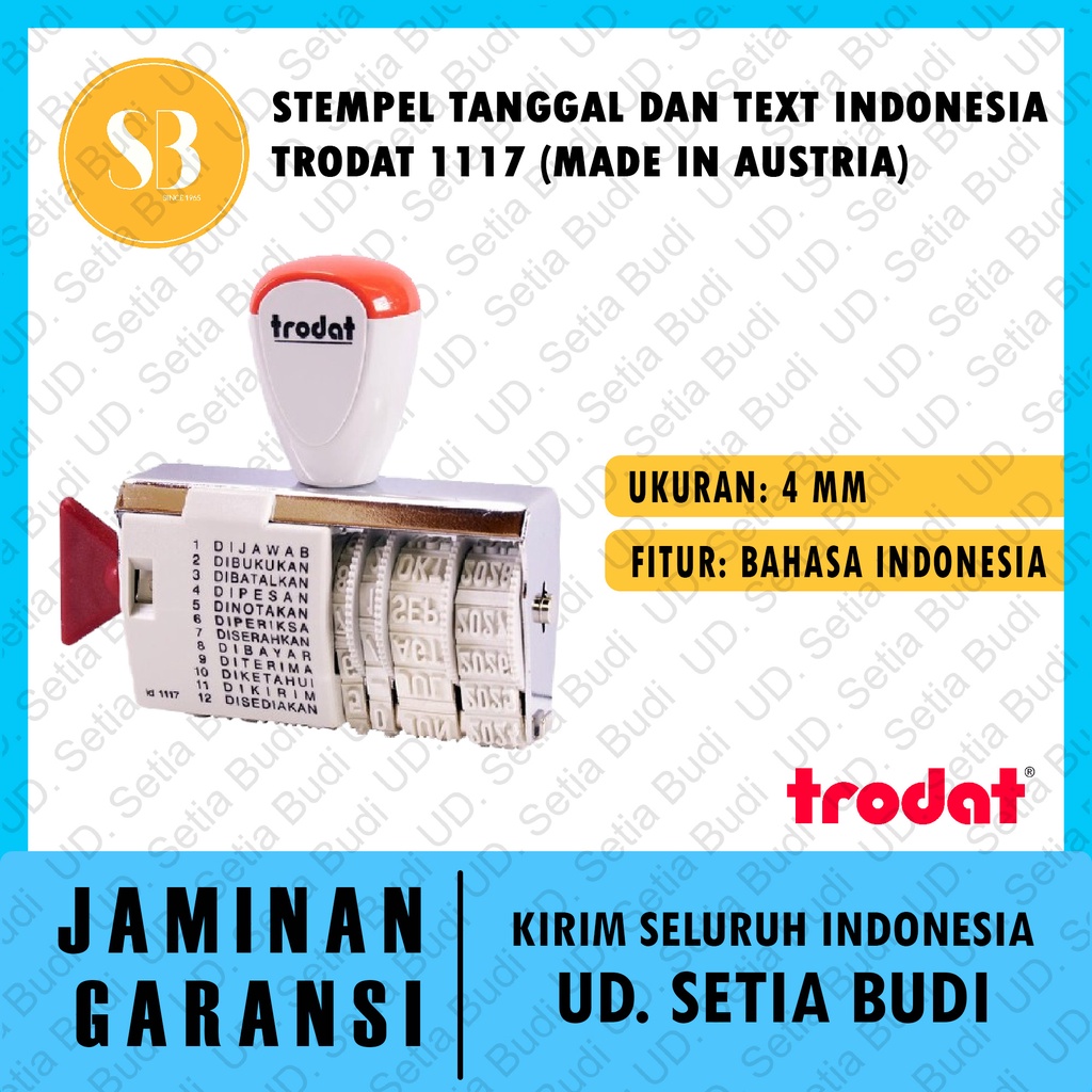 Stempel Tanggal dan Text Indonesia Trodat 1117 (Made in Austria)