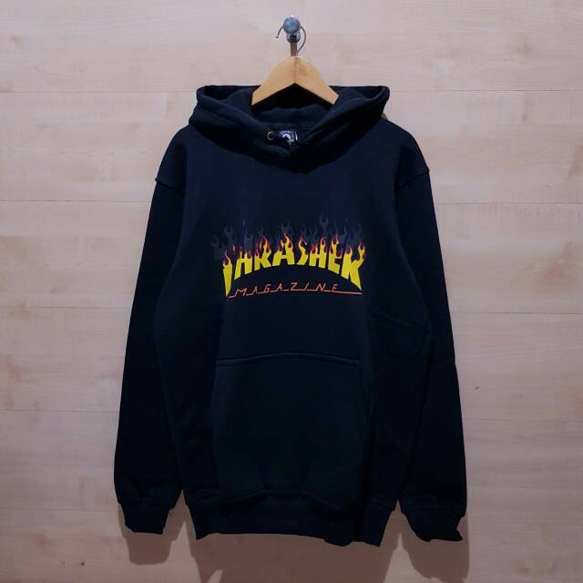 thrasher bbq flame black hoodie