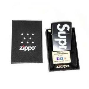 KOREK API ZIPPO HITAM MATTE SUPREME