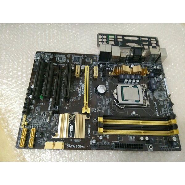 Motherboard Mobo Mainboard PC Gaming Merk Asus H87-PRO Sepaket Prosesor Intel Core i7 4770 Mantap