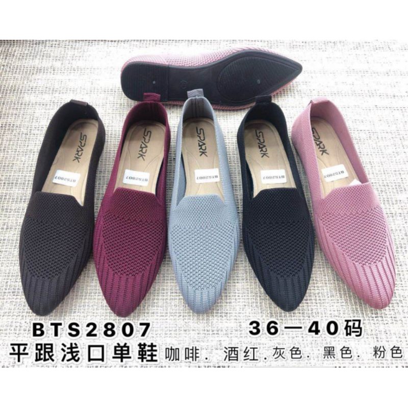 Sepatu slop wanita/flat shoes/sepatu rajut/sepatu santai/sepatu spark BTS 2807