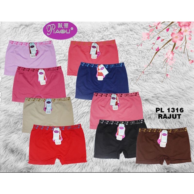 1Lusin 12pcs Cd Boxer Wanita Rajut Muat Besar Grosir Celana Dalam Cewek Rajut Jumbo Boxer Super Soft