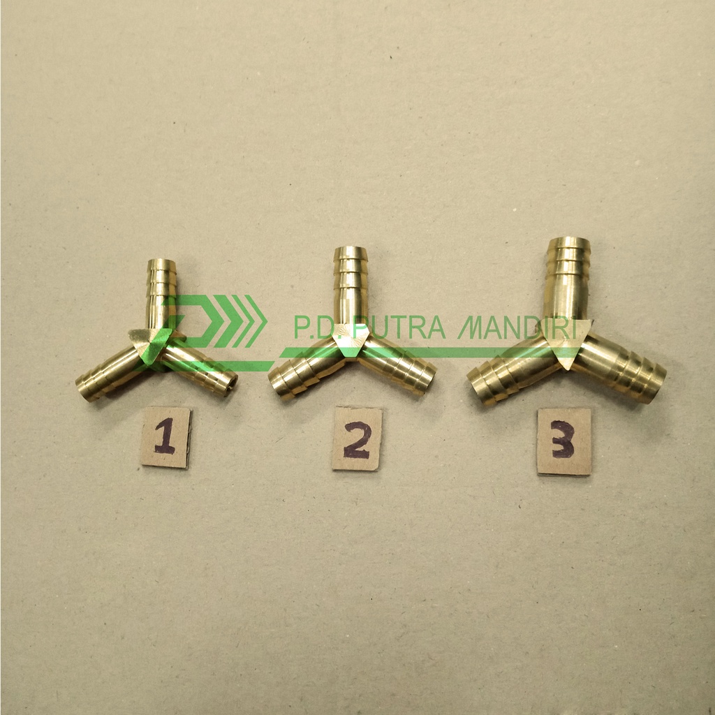 Nepel Selang Y 3/8 Kuningan - (Hose Nipple Y)