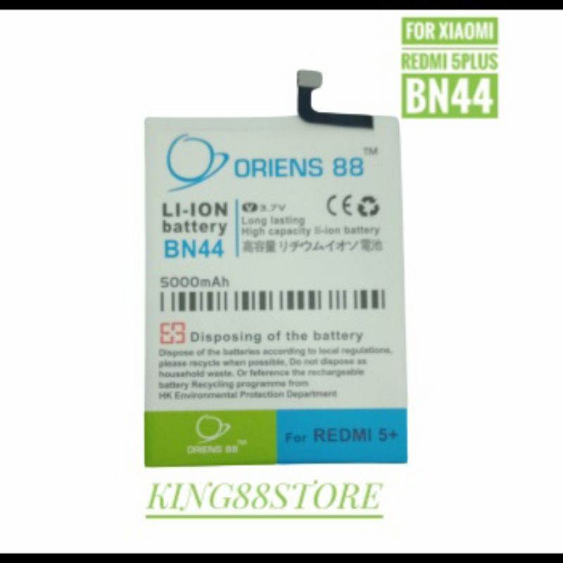 BATTERY BATTERAI BATRE DOUBLE POWER ORIENS88 FOR XIAOMI REDMI 5 PLUS BN44