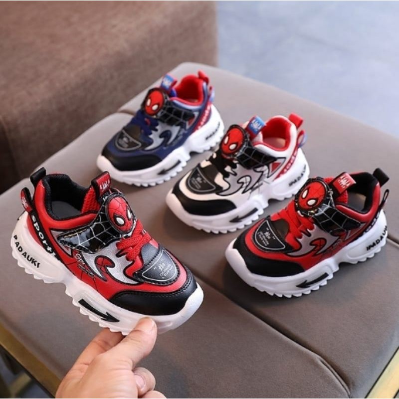 Sepatu MIGEO  Spiderman Non LED Sneakers Anak Laki-Laki Import Size 23-30 Usia 1,5-5 tahun