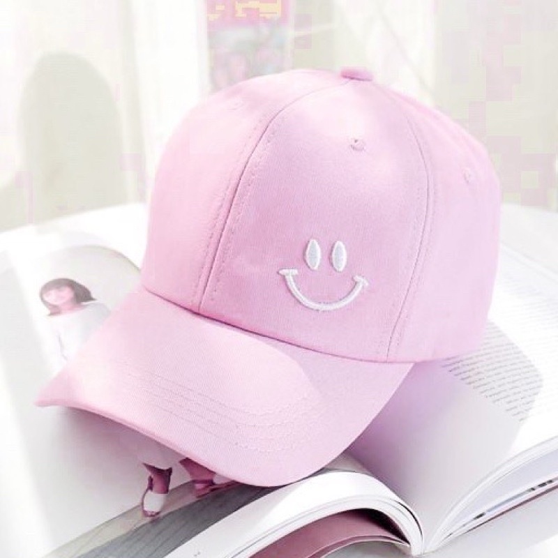 [COD] Topi Distro Korea Baseball Bordir Smile Pria Wanita