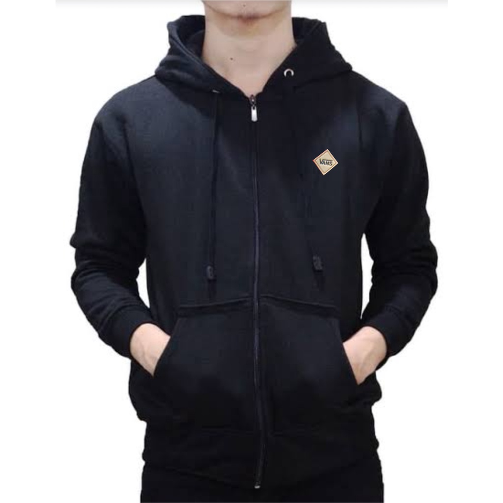 Hoodie Zipper Oversize Logo Tempel Kulit Vans Ukuran M L XL XXL