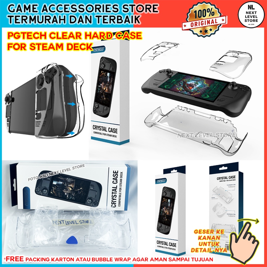 PGTech Crystal Clear Case Cover Steam Deck SteamDeck Original - Transparent