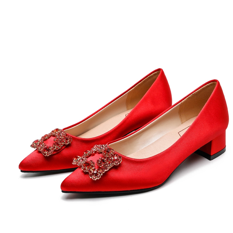 High Quality Rv Wedding Shoes Women 2020 New Flat Bride Shoes Red