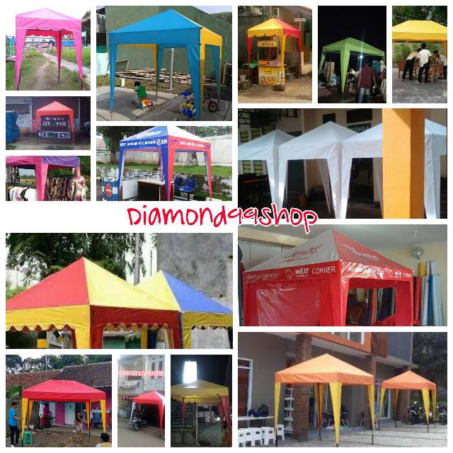 Tenda jualan 2x2 bahan tebal, tenda warna biru hujau, tenda hijau, tenda biru