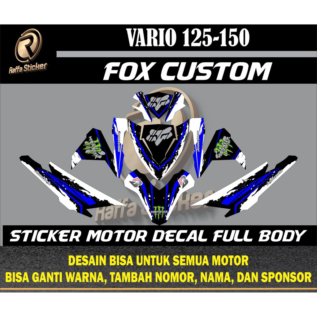 stiker vario 150 stiker  vario 125 stiker motor honda vario dekal stiker motor vario 150 fox custom