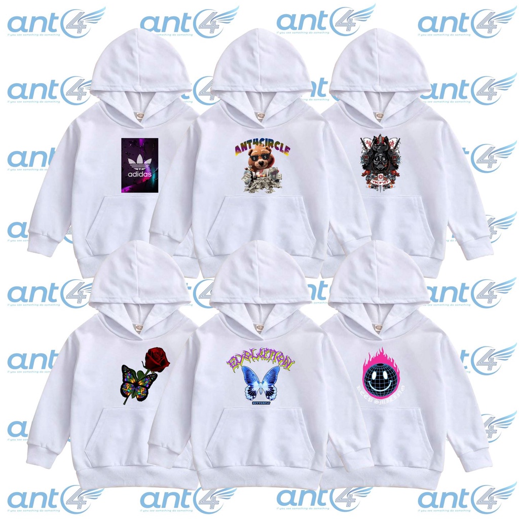 hoodie anak WARNA PUTIH usia 2 - 12 tahun sweater anak laki laki perempuan jaket switer distro