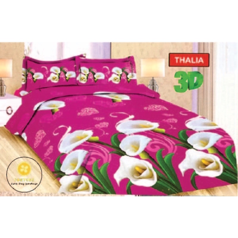 Sprei BONITA Motif Terbaru BUNGA 3D Disperse (BISA COD) Lily, Thalia, Melanie, Tulip Pink, Romantic Rose, Lovely Rose