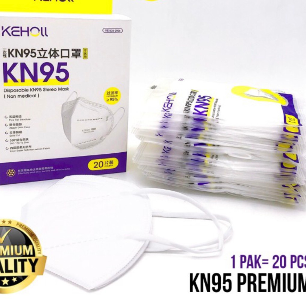 20 PCS Disposable Mask KN 95 Masker Wajah 5 Layer - Masker KN95