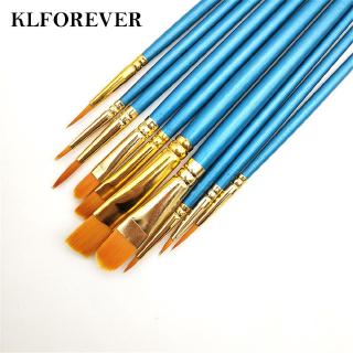 klforever11 10pcs Kuas Lukis Cat Air Minyak Akrilik Tahan klforever11 10pcs Kuas Lukis Cat Air Minyak Akrilik Tahan