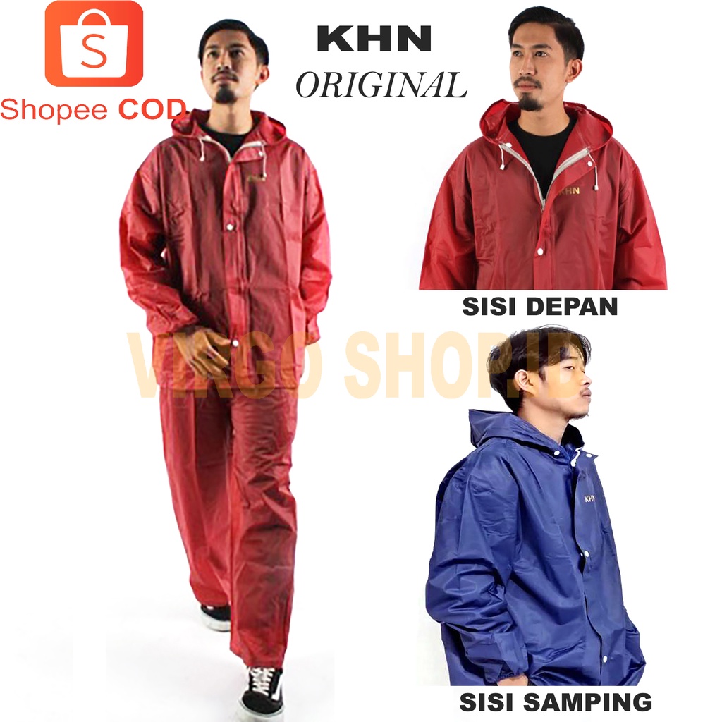 Jas Hujan KHN Original Jaket Celana Good Quality bahan TEBAL, Elastis, AWET, Anti Rembes / Jas Hujan