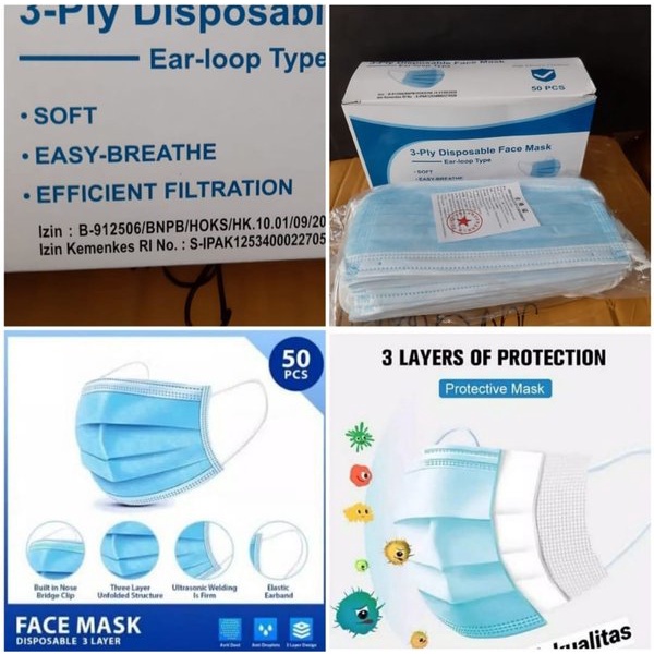 Masker 3Ply 3 Ply  Masker Disposable Masker Earloop Masker 3 Ply Masker 3Ply Masker
