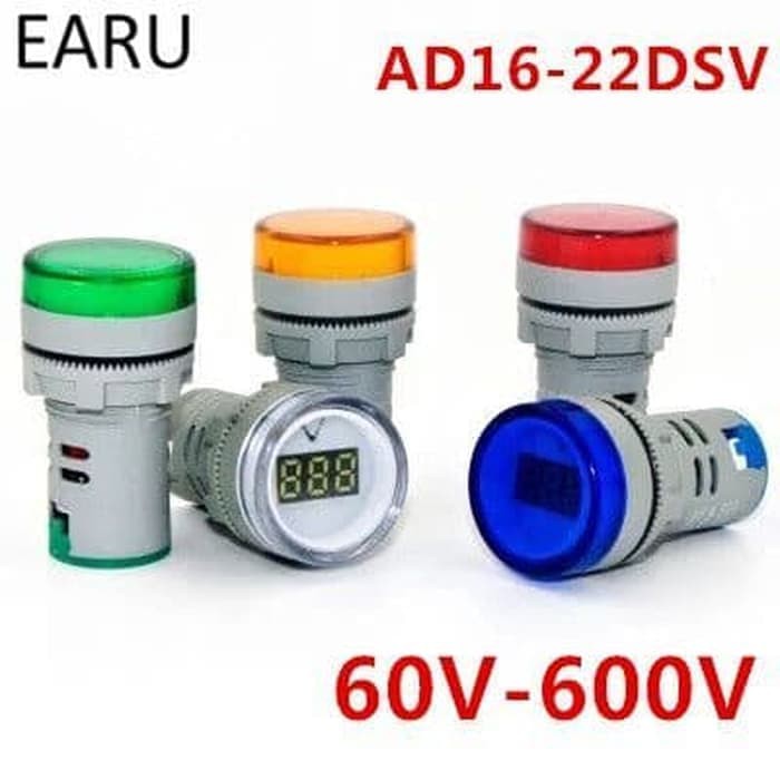 Voltmeter Digital AC Pilot Lamp Panel 60-600 volt AC 22mm | Shopee