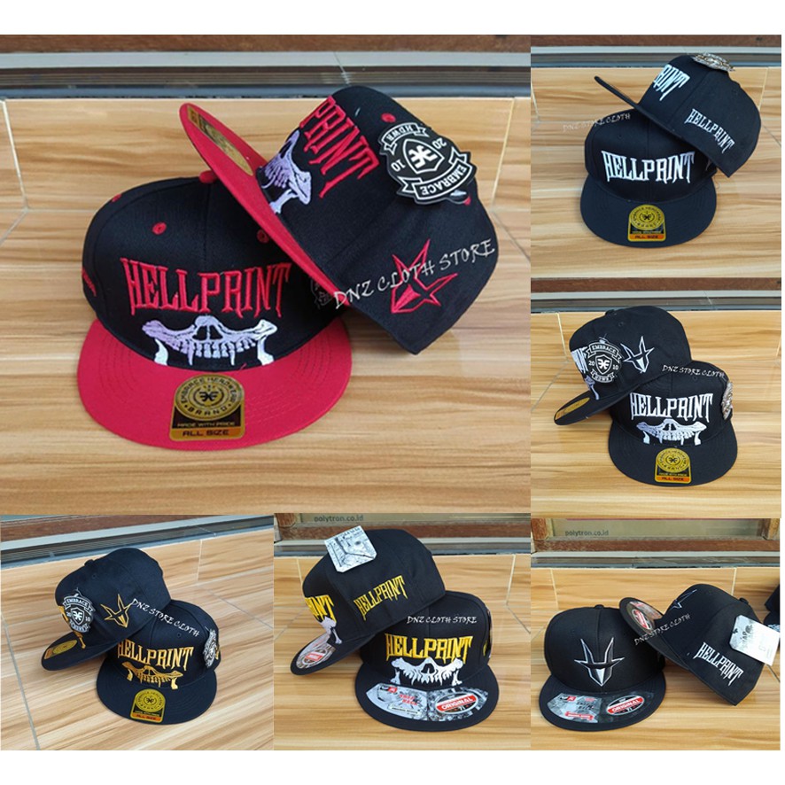 Topi HELLPRINT snapback bordir snapback hiphop