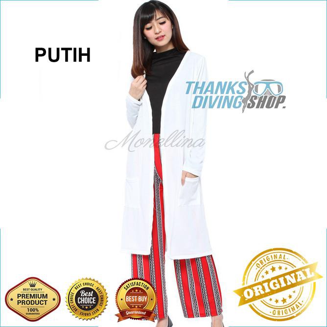 C8R6 Long Cardigan Wanita Lengan Panjang Outer Wanita Outer Pantai - Abu Monyet, L Tod4