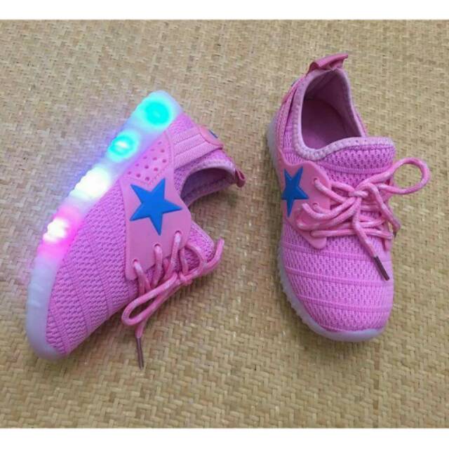 Shoes unitaq led pink / SEPATU LAMPU / sepatu anak