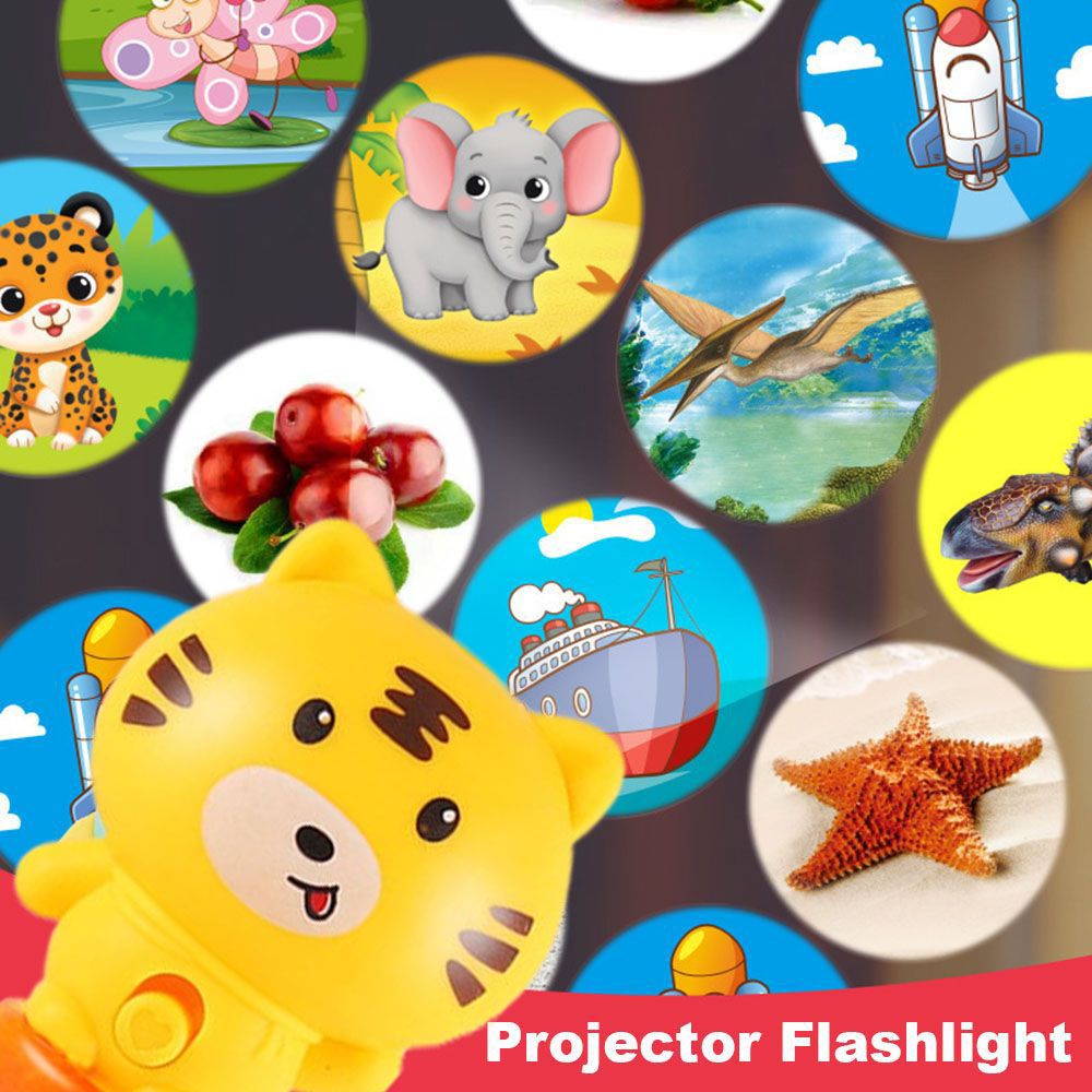 Wonderful Mainan Edukasi Buku Cerita Tidur Dengan Lampu Senter Proyektor Slide Motif Kartun Untuk Anak