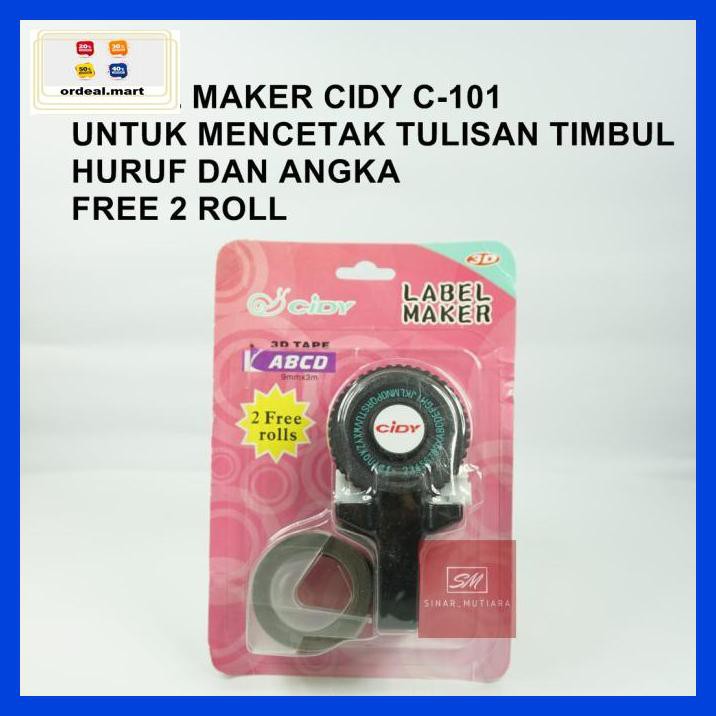 

6Rtiut7- Cidy Dymo Embossing Label Maker - Hitam 5Ea5W5-