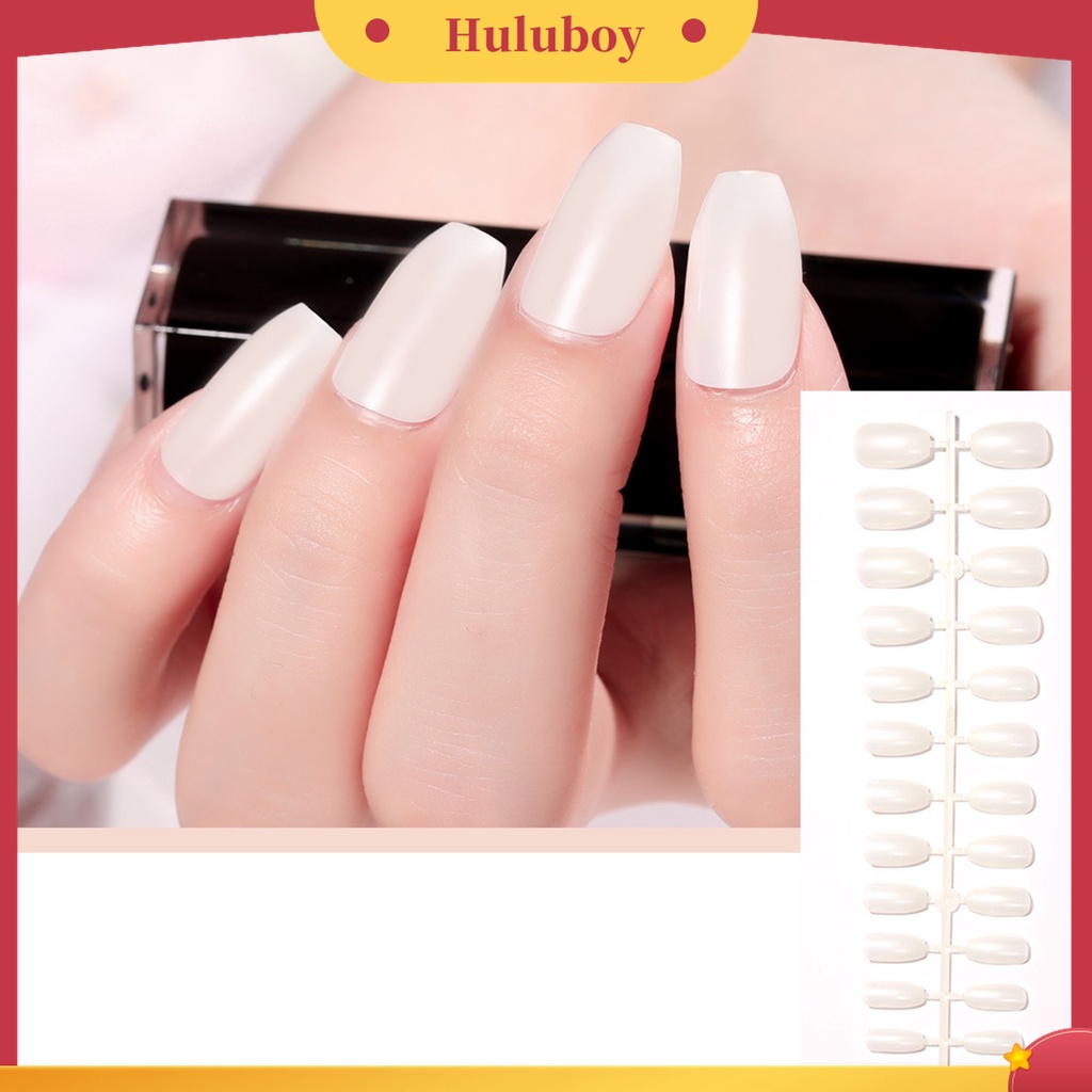 Huluboy Huluboy♡ 24pcs / Lembar Kuku Palsu Buatan Bahan Plastik Tahan Gores Tahan Jatuh Untuk Profesional