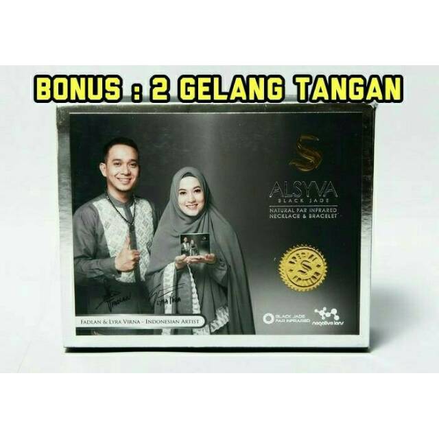 Alsyva black jade kalung dan gelang kesehatan original 100% asli dijamin
