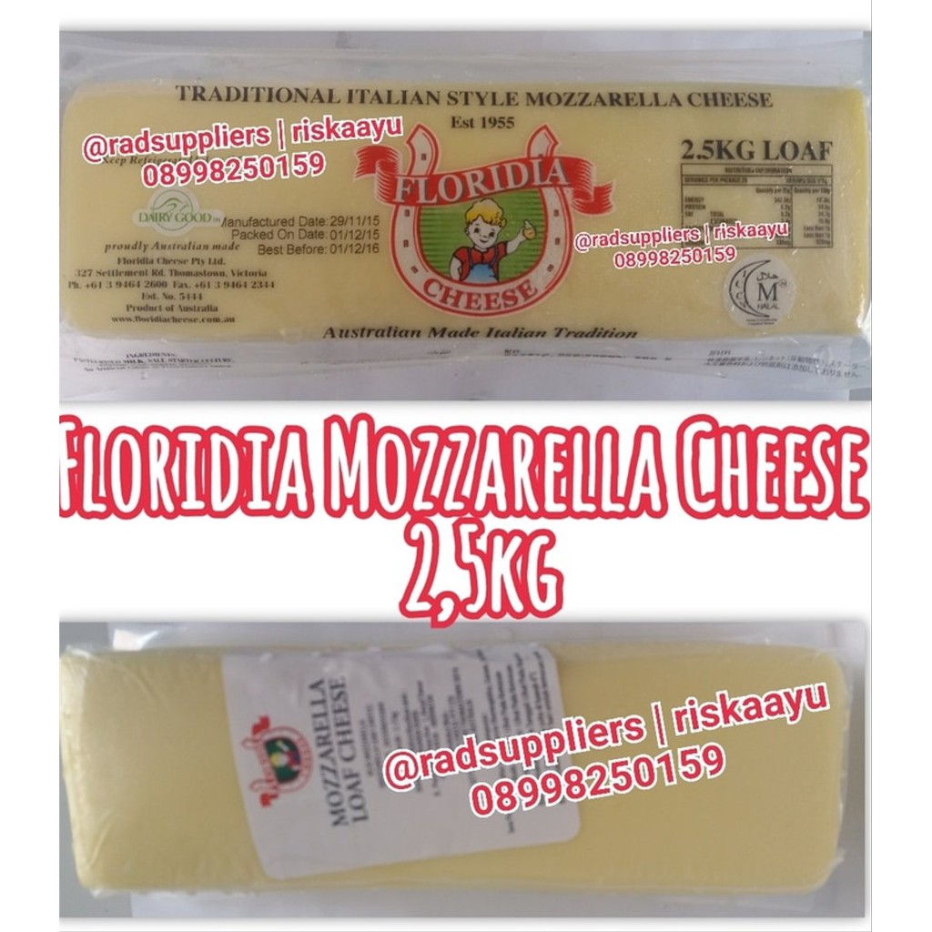 

Mozzarella Cheese Floridia 2 5kg Import Terbaik Halal Termurah