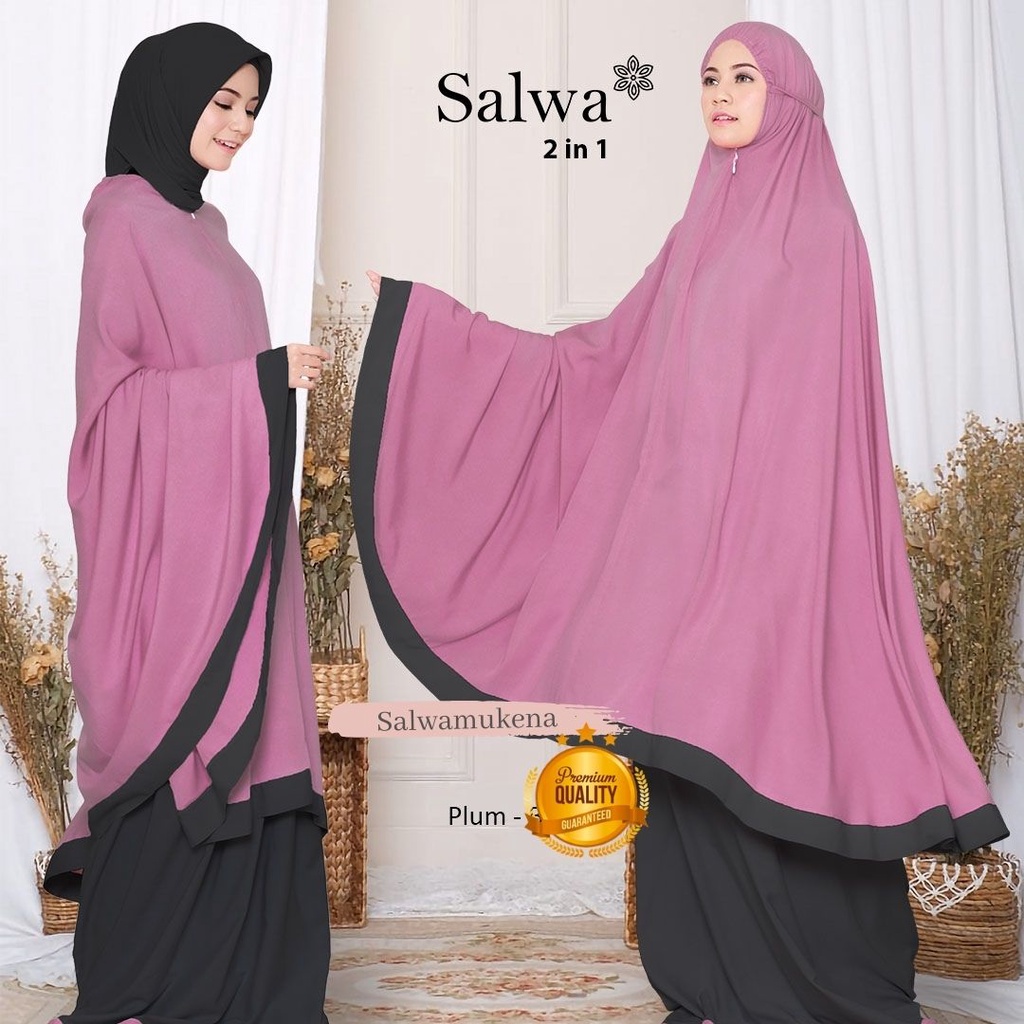 Mukena Salwa 2in1 Polos Jumbo                                          ⠀                      Mukena