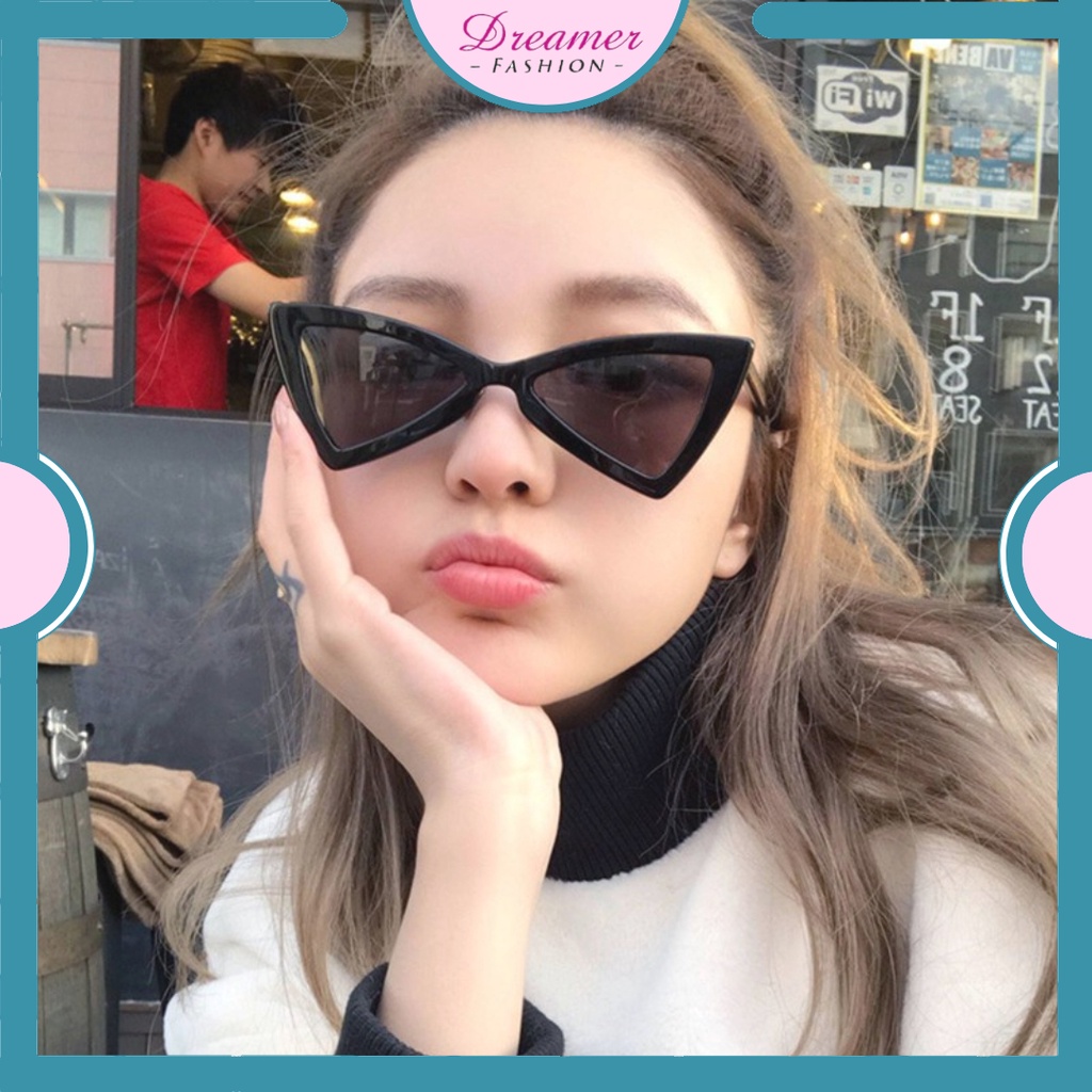 DF VZ027 Kacamata Segitiga Kacamata Korean Kacamata Hitam Ulzzang Triangle Vintage Cat Eye Sunglasse