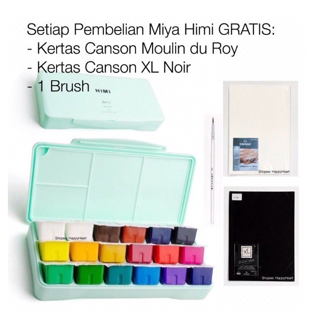 

Miya Himi Gouache 18 Warna 30ml - Biru Muda