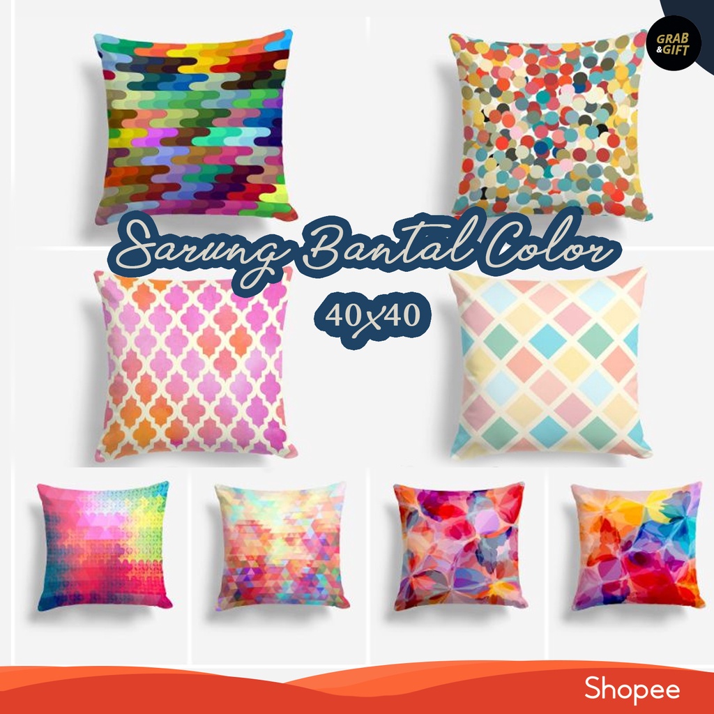 SARUNG Bantal Sofa Multicolor Abstrak WARNA WARNI 40X40 CM