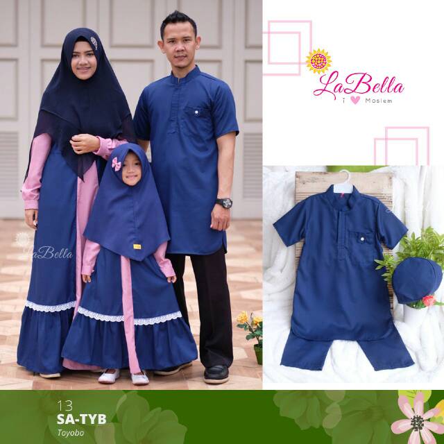 Sarimbit keluarga // couple keluarga  la bella SA-TYB bahan toyobo Navy