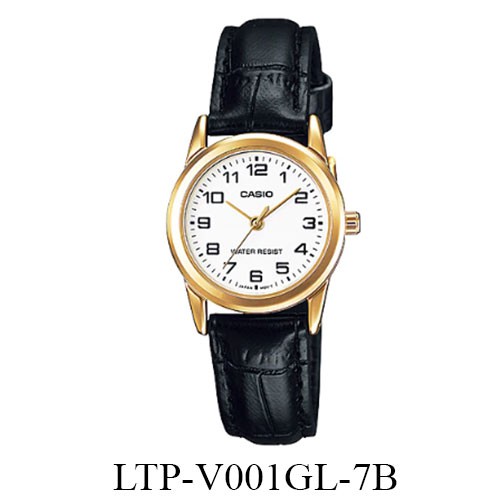 Casio Original LTP-V001GL (Luxurious And Glamorous) Jam Tangan Kulit - Gold - Kulit - Analog