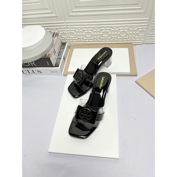 sepatu heel wanita terbaru kekinian pesta LOUISDEAR sendal heel kaca 5 cm HK8