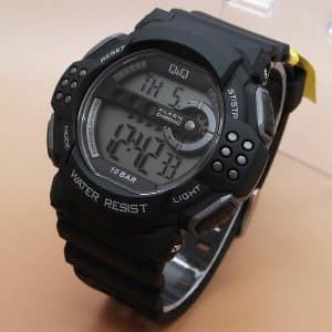 SALE Jam Tangan Pria Sporty Casual Karet Rubber Digital Original Q&amp;Q QnQ QQ M128 M128J Diameter Besar