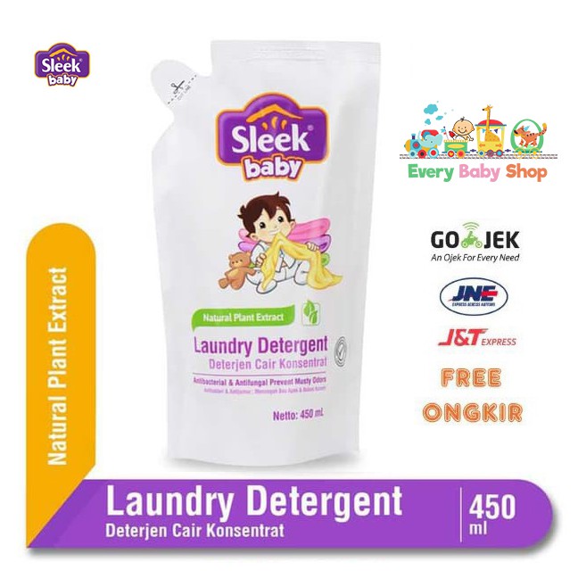 SLEEK Baby LAUNDRY Detergent Refill 450 ml  - Deterjen Sabun Cuci Baju Bayi 450ml - EXP 2025