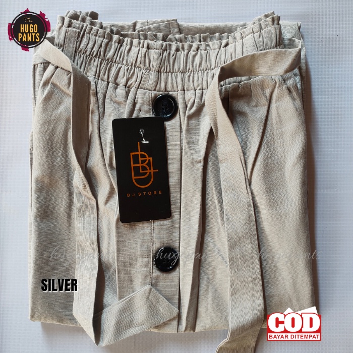 Rok Panjang Katun Rempel Kancing Depan Wanita Korean Style Terbaru-silver