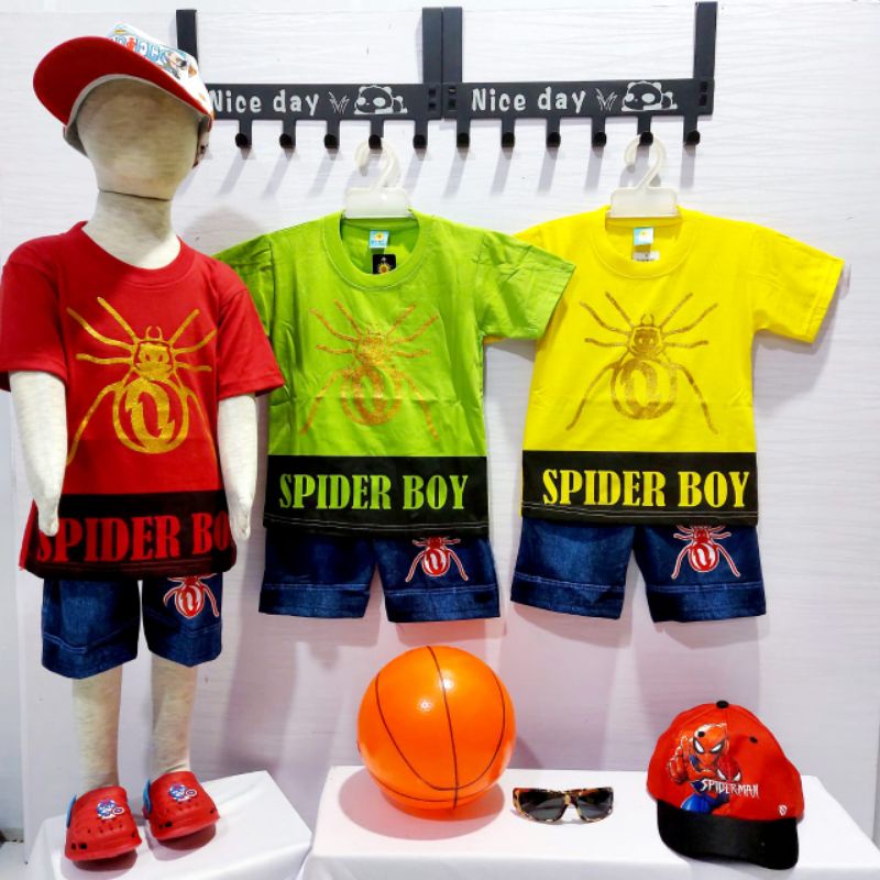 setelan anak laki laki dalmal spider boy
